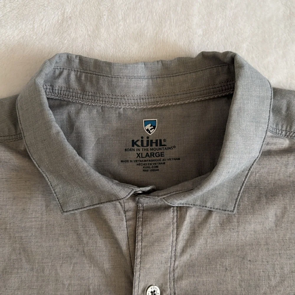Kuhl | The Ombre Short Sleeve Button Up Casual Stripe Outdoor Shirt 7348 (XL) - Picture 5 of 16